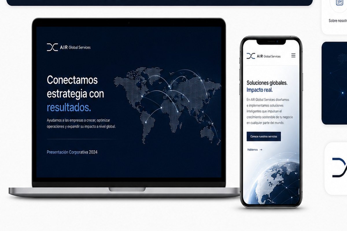 Presentación corporativa en computadora